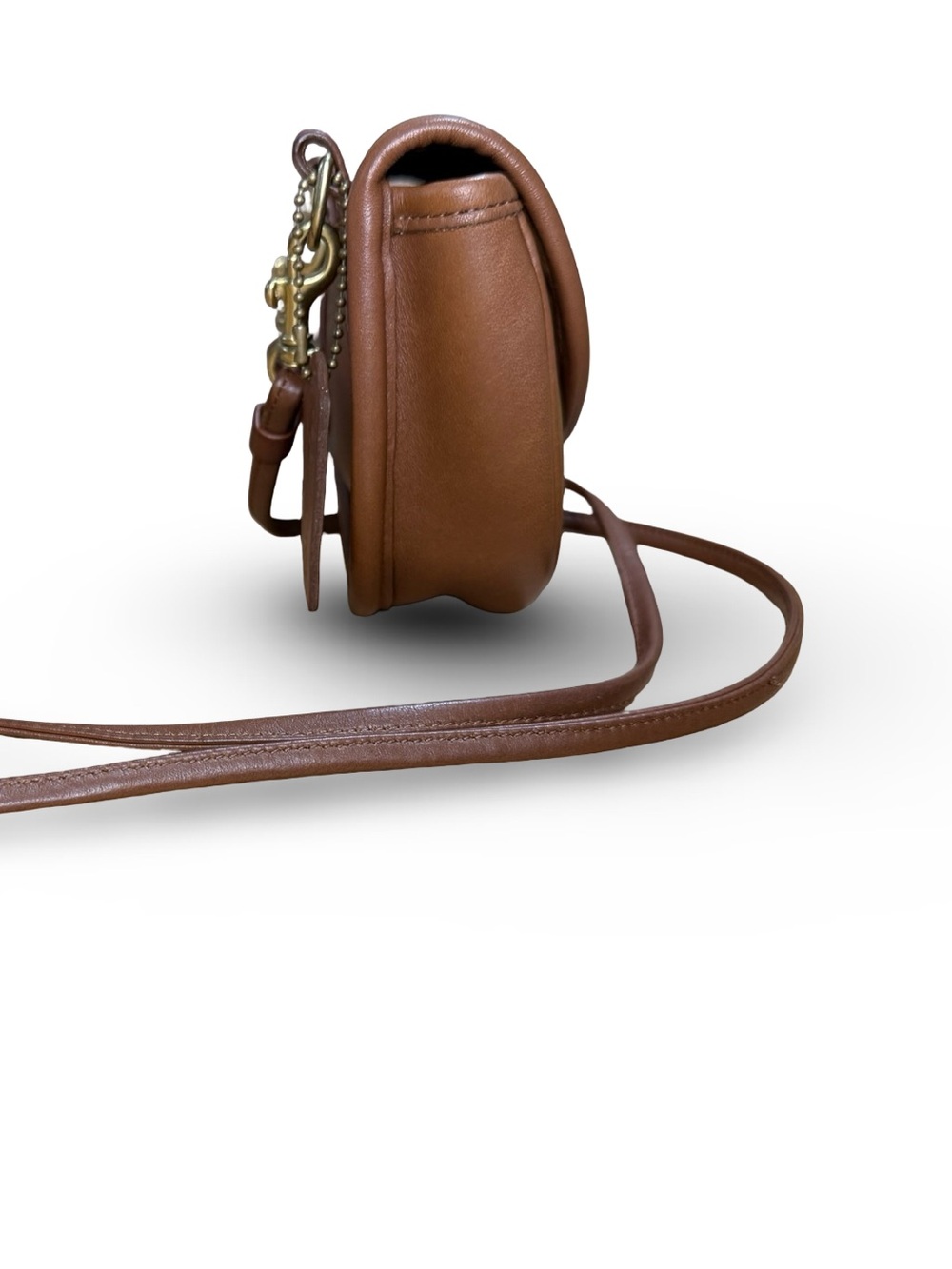 Coach 9826 Tan Leather Crossbody Belt pouch Saddle Bag with Gold Hardware - Picture 2 of 7